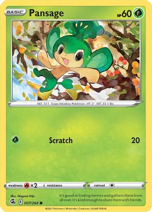 Pansage 7/264  - Common - SWSH08: Fusion Strike