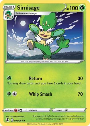 Simisage 8/264  - Uncommon - SWSH08: Fusion Strike