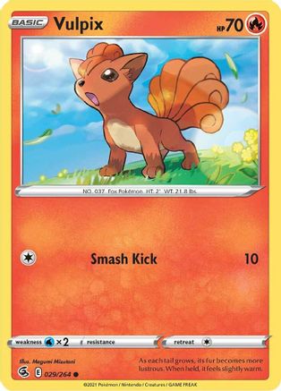 Vulpix (29) 29/264  - Common - SWSH08: Fusion Strike