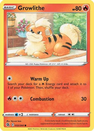 Growlithe 32/264  - Common - SWSH08: Fusion Strike