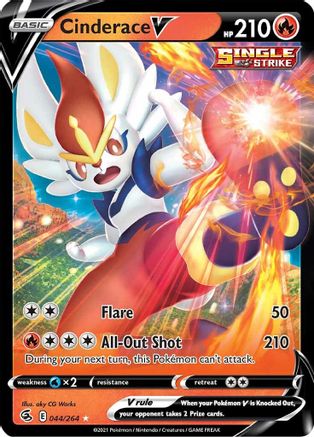 Cinderace V (44) 44/264 Holofoil - Ultra Rare - SWSH08: Fusion Strike