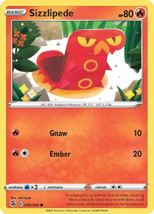 Sizzlipede (46) 46/264  - Common - SWSH08: Fusion Strike