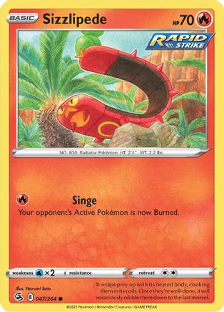 Sizzlipede (47) 47/264  - Common - SWSH08: Fusion Strike