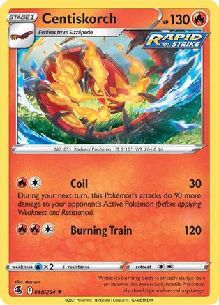 Centiskorch (48) 48/264  - Rare - SWSH08: Fusion Strike