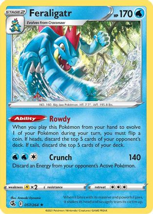 Feraligatr 57/264 Holofoil - Holo Rare - SWSH08: Fusion Strike
