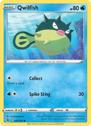 Qwilfish 60/264  - Common - SWSH08: Fusion Strike