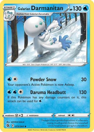 Galarian Darmanitan 72/264  - Uncommon - SWSH08: Fusion Strike