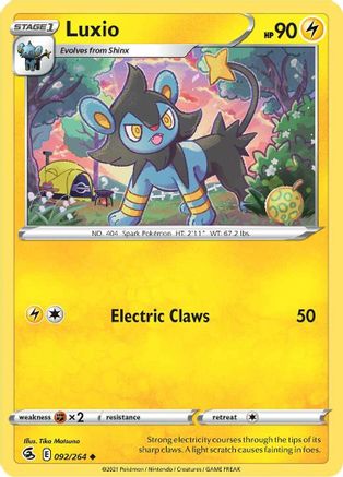 Luxio 92/264  - Uncommon - SWSH08: Fusion Strike