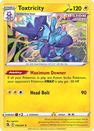 Toxtricity (108) 108/264 Holofoil - Holo Rare - SWSH08: Fusion Strike