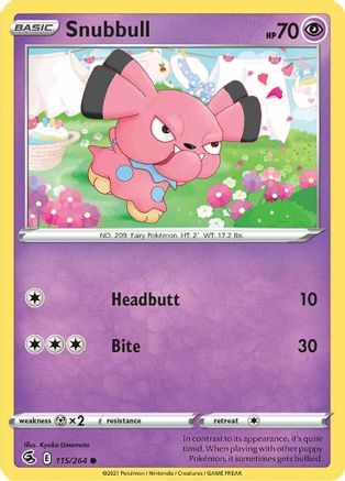 Snubbull 115/264  - Common - SWSH08: Fusion Strike