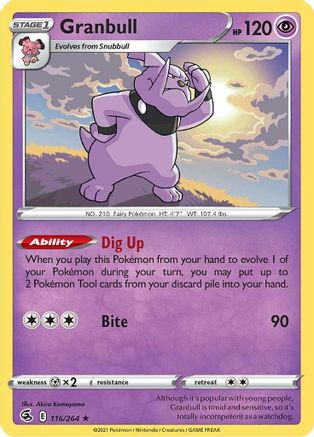 Granbull 116/264  - Rare - SWSH08: Fusion Strike