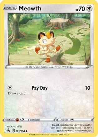 Meowth 199/264  - Common - SWSH08: Fusion Strike