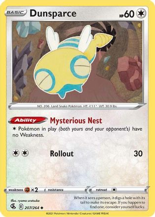 Dunsparce 207/264  - Uncommon - SWSH08: Fusion Strike