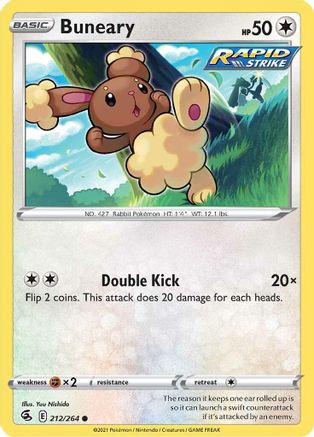 Buneary 212/264  - Common - SWSH08: Fusion Strike