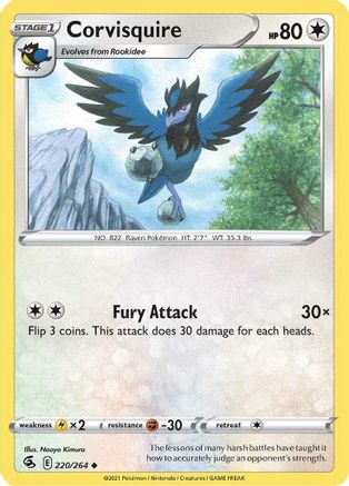 Corvisquire 220/264  - Uncommon - SWSH08: Fusion Strike