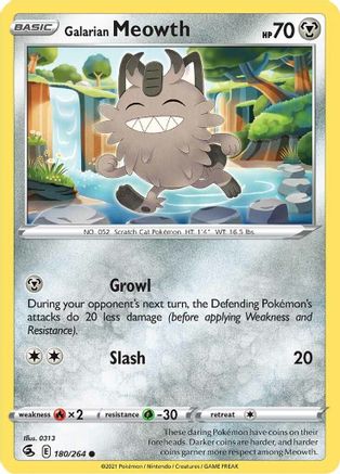 Galarian Meowth 180/264  - Common - SWSH08: Fusion Strike