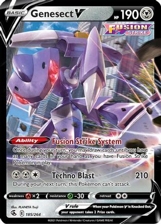 Genesect V 185/264 Holofoil - Ultra Rare - SWSH08: Fusion Strike