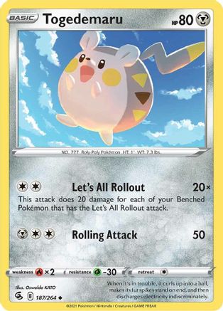 Togedemaru 187/264  - Uncommon - SWSH08: Fusion Strike