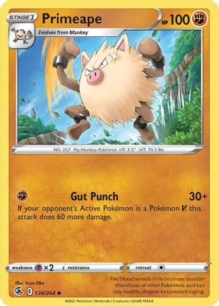 Primeape 134/264  - Uncommon - SWSH08: Fusion Strike