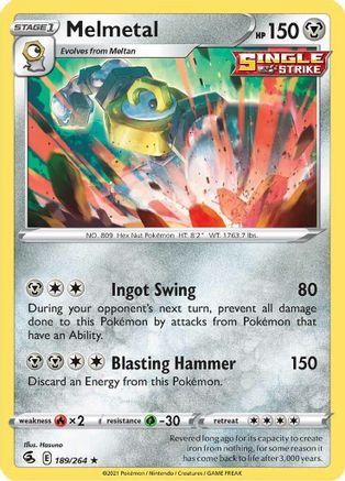 Melmetal 189/264 Holofoil - Holo Rare - SWSH08: Fusion Strike
