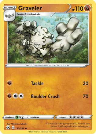Graveler 136/264  - Uncommon - SWSH08: Fusion Strike