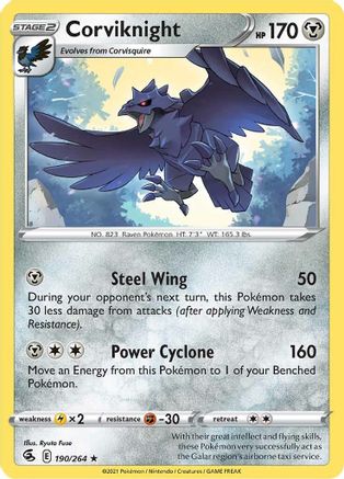 Corviknight 190/264  - Rare - SWSH08: Fusion Strike