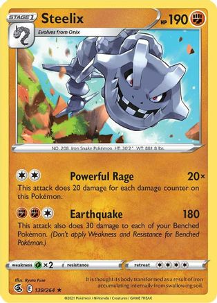 Steelix 139/264 Holofoil - Holo Rare - SWSH08: Fusion Strike