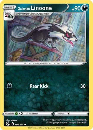 Galarian Linoone 160/264  - Uncommon - SWSH08: Fusion Strike