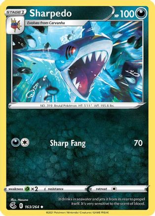 Sharpedo 163/264  - Uncommon - SWSH08: Fusion Strike