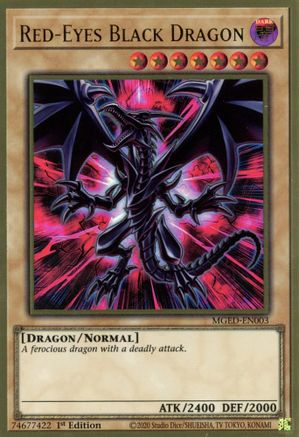 Red-Eyes Black Dragon (MGED-EN003) - Premium Gold Rare - 1st Edition - Maximum Gold: El Dorado