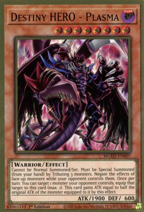 Destiny HERO - Plasma (MGED-EN007) - Premium Gold Rare - 1st Edition - Maximum Gold: El Dorado