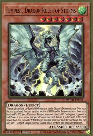 Tempest, Dragon Ruler of Storms (MGED-EN011) - Premium Gold Rare - 1st Edition - Maximum Gold: El Dorado