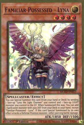 Familiar-Possessed - Lyna (MGED-EN013) - Premium Gold Rare - Maximum Gold: El Dorado