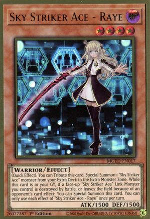 Sky Striker Ace - Raye (MGED-EN017) - Premium Gold Rare - Maximum Gold: El Dorado