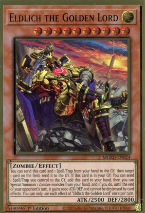 Eldlich the Golden Lord (MGED-EN024) - Premium Gold Rare - 1st Edition - Maximum Gold: El Dorado