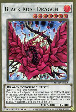 Black Rose Dragon (MGED-EN026) - Premium Gold Rare - Maximum Gold: El Dorado