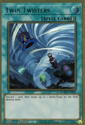Twin Twisters (MGED-EN043) - Premium Gold Rare - 1st Edition - Maximum Gold: El Dorado