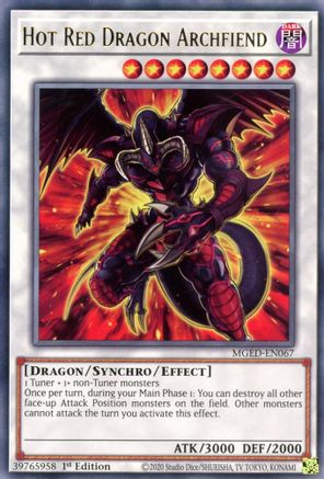 Hot Red Dragon Archfiend (MGED-EN067) - Rare - 1st Edition - Maximum Gold: El Dorado