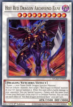 Hot Red Dragon Archfiend Bane (MGED-EN069) - Rare - 1st Edition - Maximum Gold: El Dorado