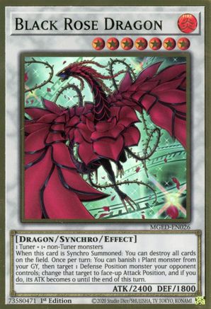 Black Rose Dragon (Alternate Art) (MGED-EN026) - Premium Gold Rare - 1st Edition - Maximum Gold: El Dorado