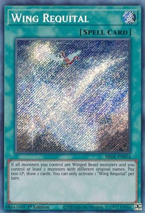 Wing Requital (BROL-EN016) - Secret Rare - Brothers of Legend