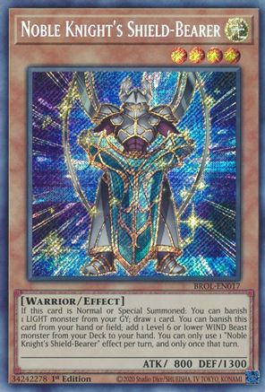 Noble Knight's Shield-Bearer (BROL-EN017) - Secret Rare - 1st Edition - Brothers of Legend