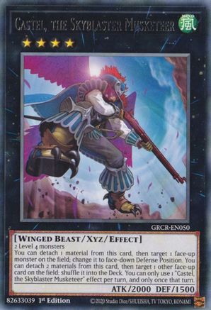 Castel, the Skyblaster Musketeer (GRCR-EN050) - Rare - 1st Edition - The Grand Creators