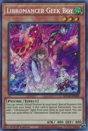 Libromancer Geek Boy (BACH-EN000) - Secret Rare - 1st Edition - Battle of Chaos