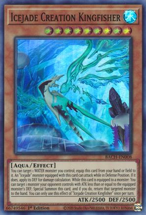 Icejade Creation Kingfisher (BACH-EN008) - Super Rare - 1st Edition - Battle of Chaos