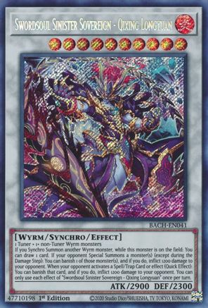 Swordsoul Sinister Sovereign - Qixing Longyuan (BACH-EN041) - Secret Rare - 1st Edition - Battle of Chaos
