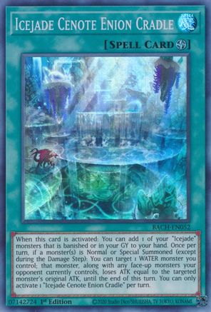 Icejade Cenote Enion Cradle (BACH-EN052) - Super Rare - 1st Edition - Battle of Chaos