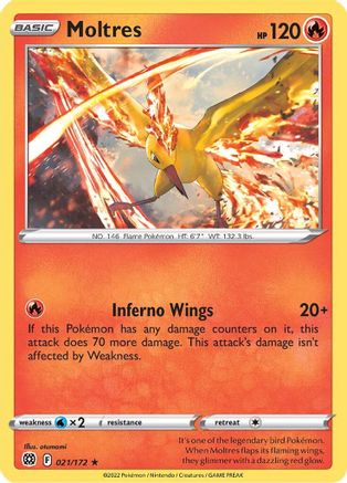 Moltres 21/172 Holofoil - Holo Rare - SWSH09: Brilliant Stars