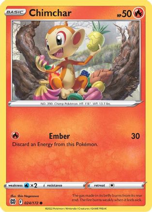 Chimchar 24/172  - Common - SWSH09: Brilliant Stars