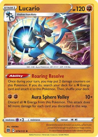 Lucario 79/172 Holofoil - Holo Rare - SWSH09: Brilliant Stars